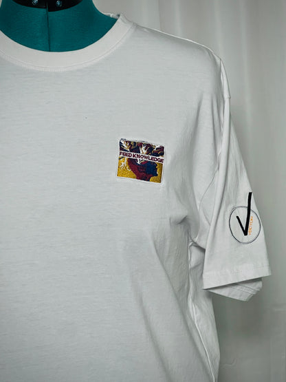 Feed Knowledge Embroidered & Printed Tee White