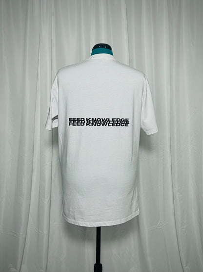 Feed Knowledge Embroidered & Printed Tee White