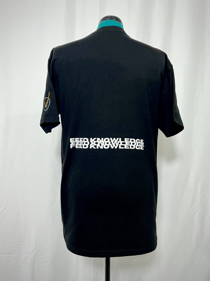 Feed Knowledge Embroidered & Printed Tee Black