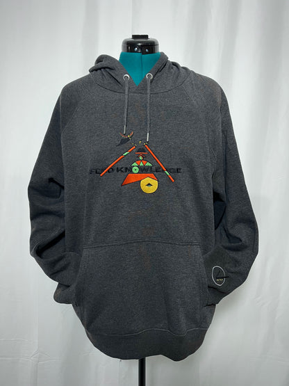 Feed Knowledge Geometric2 Embroidered hoodie Gray