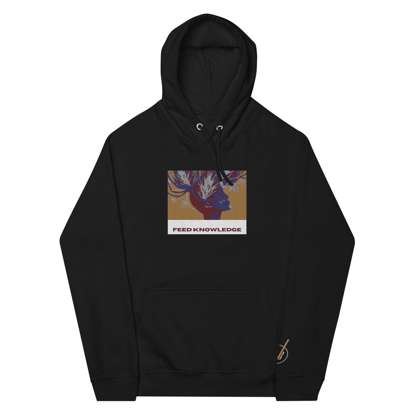 Feed Knowledge Embroidered hoodie Black