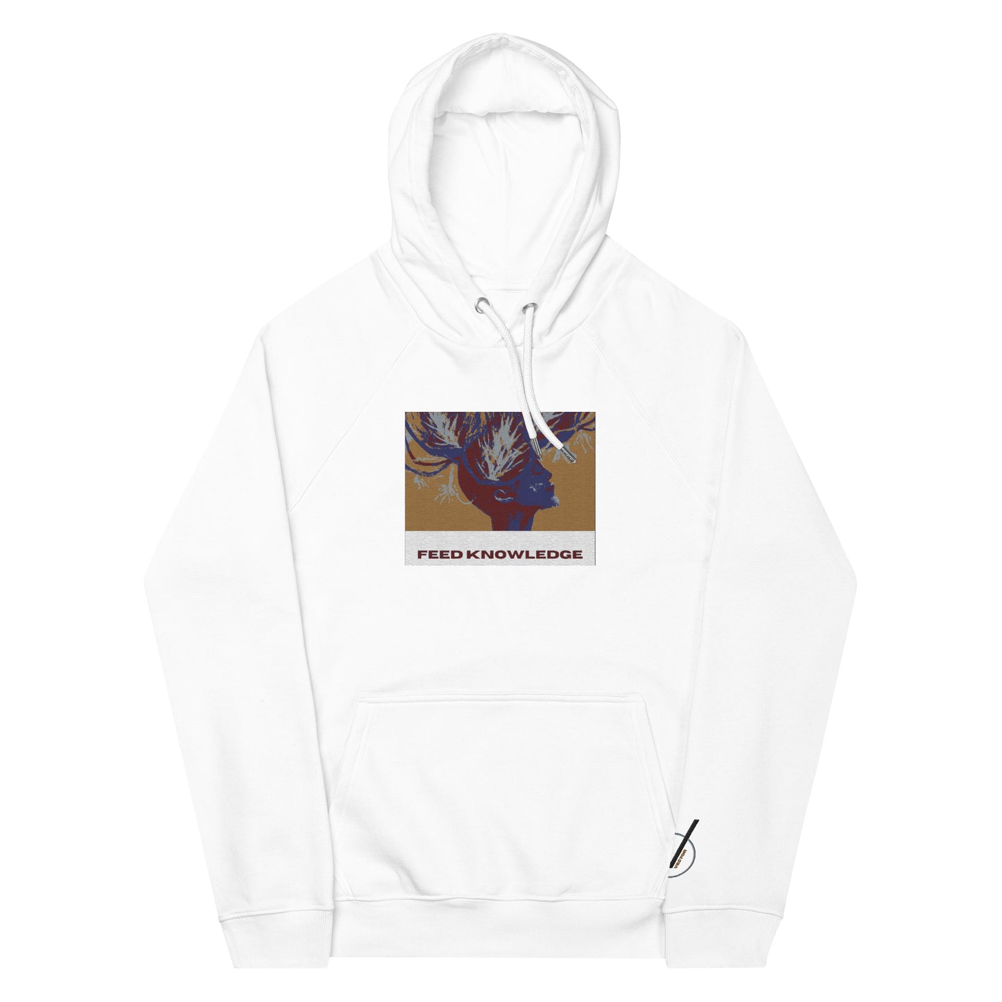 Feed Knowledge Embroidered hoodie White